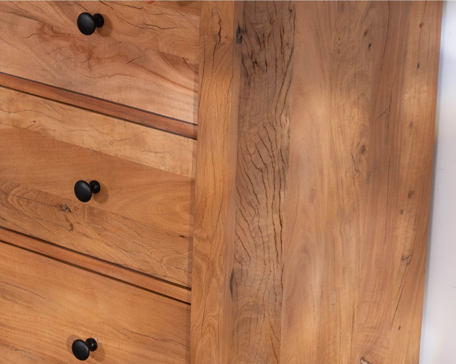 Meuble sous vasque 80 cm en bois recyclé "Mokal" esprit maison de campagne