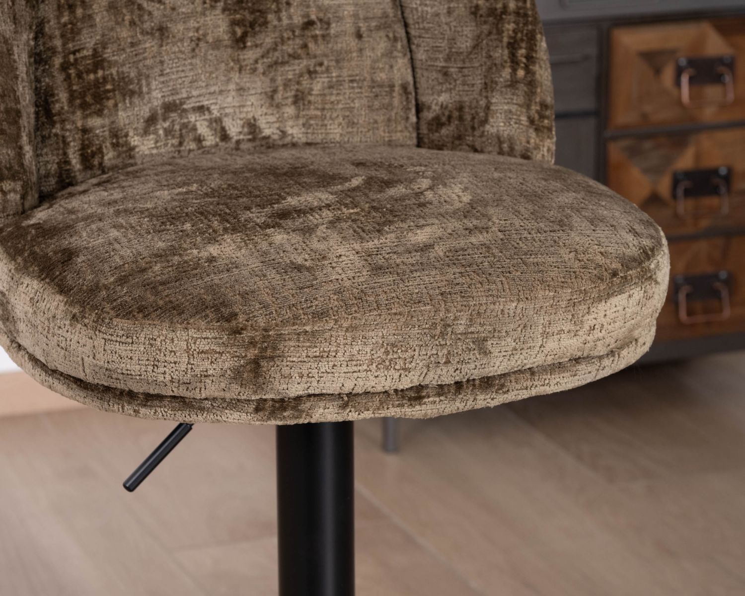 Lot de 2 chaises de bar réglables en hauteur "Zoung" en velours moka