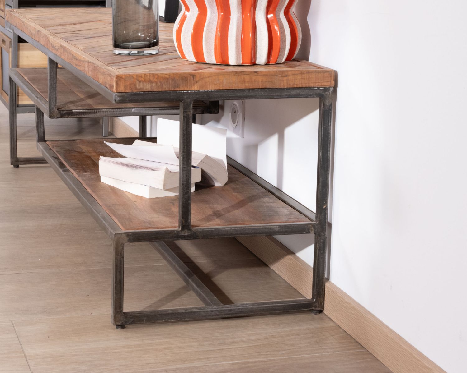 Meuble TV en bois et métal 150 cm "Bronx"