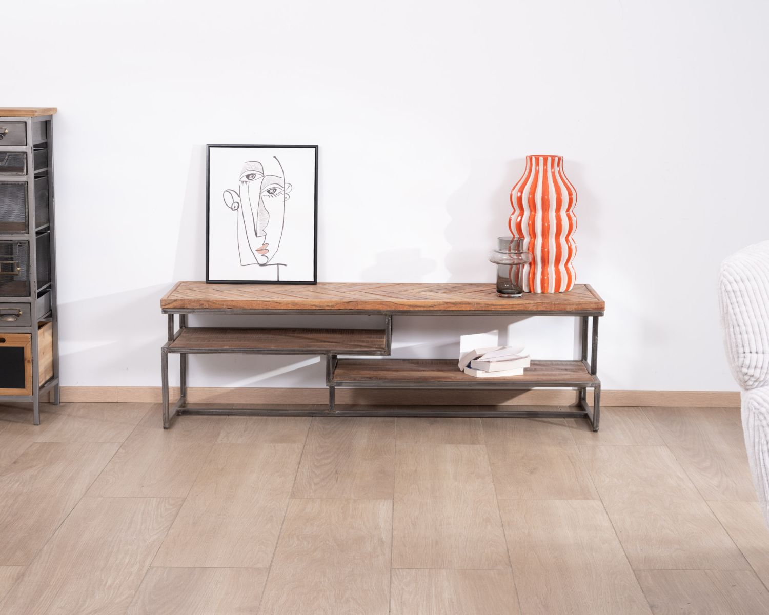 Meuble TV en bois et métal 150 cm "Bronx"