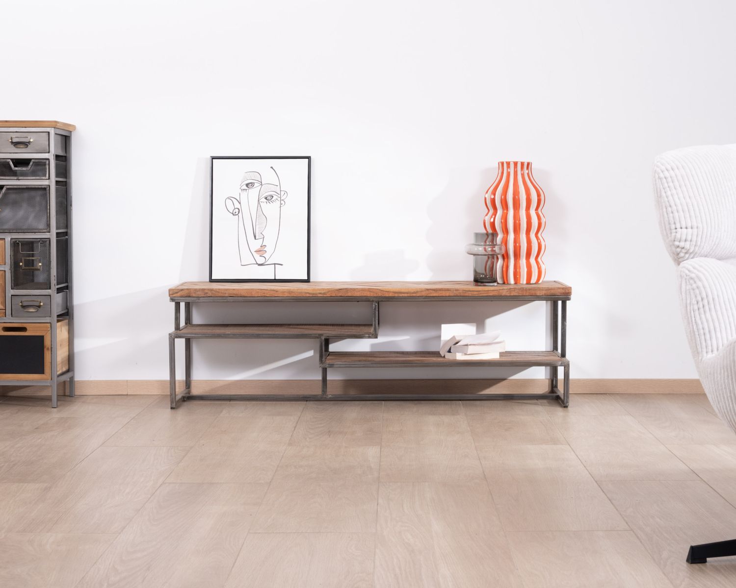 Meuble TV en bois et métal 150 cm "Bronx"