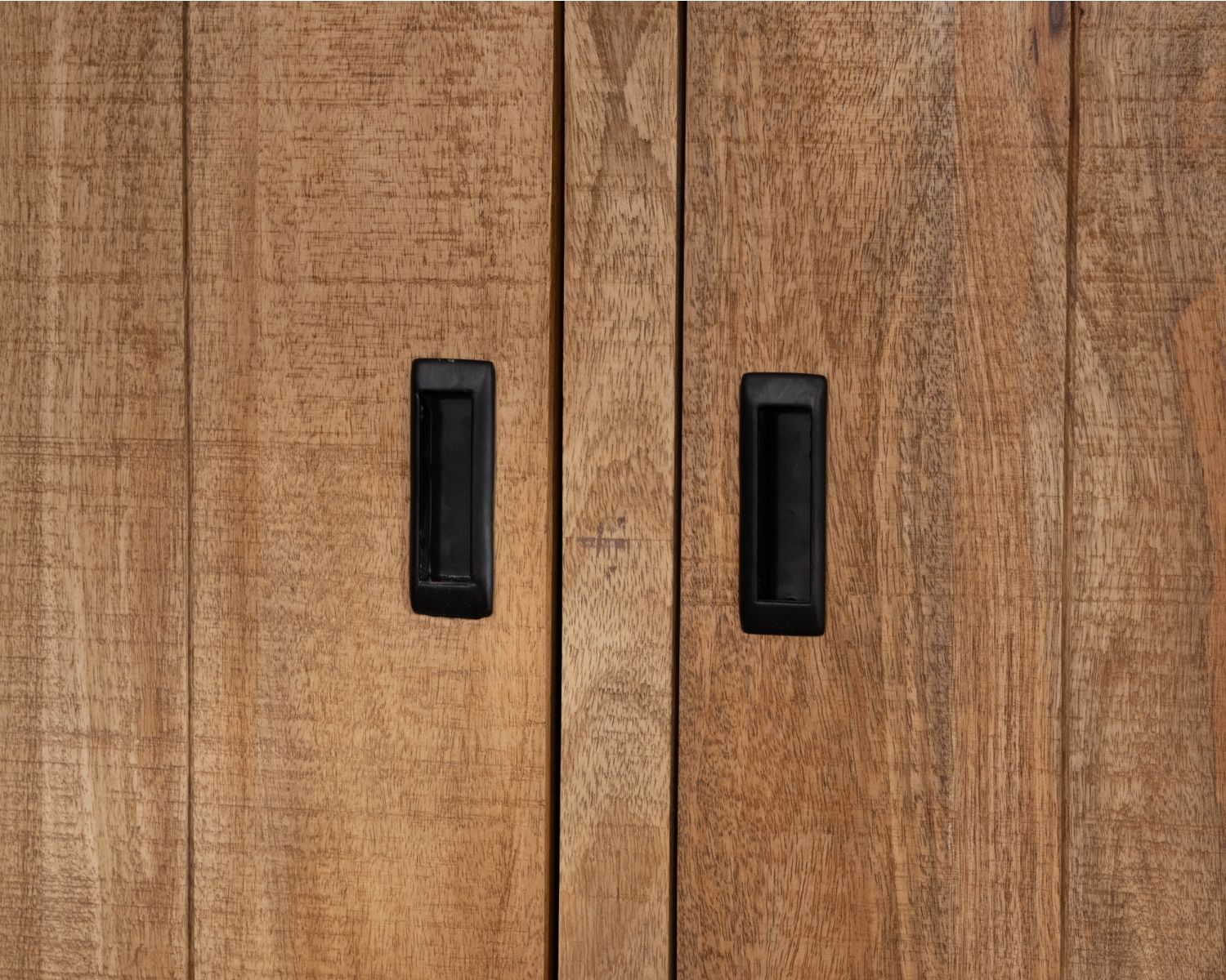 Bahut en manguier massif 3 portes avec vitrine "Manelo" 145 cm