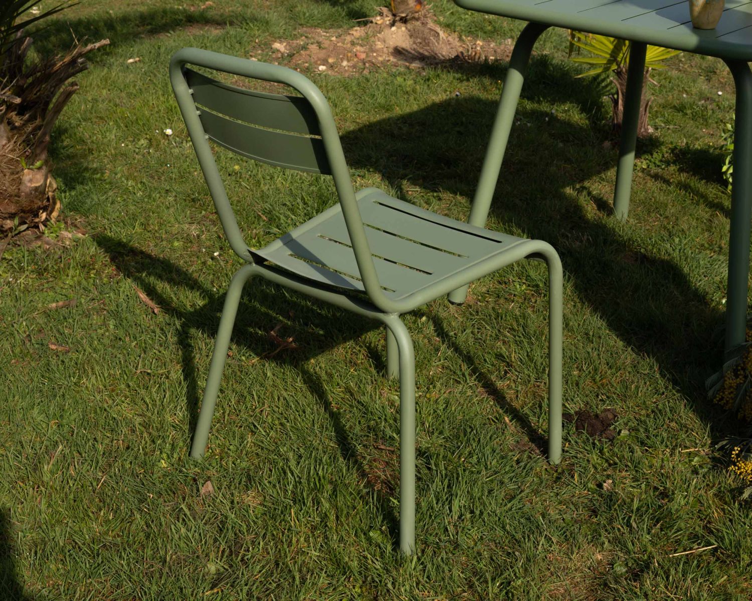 Chaise de jardin esprit vintage en métal vert "Horizon"