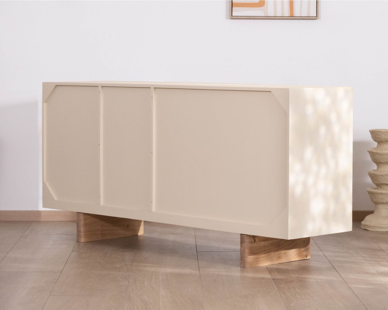 Buffet 170 cm esprit organique aspect béton sablé "Miona"