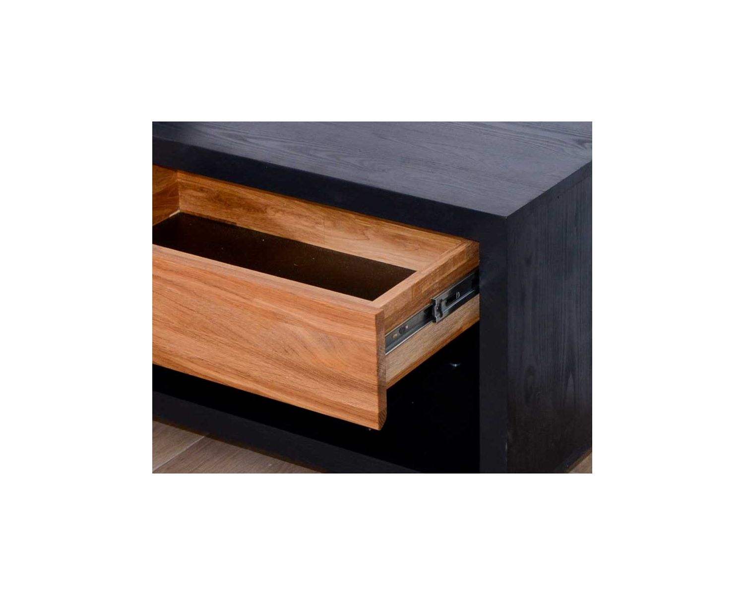 Meuble TV moderne Casita "Flix" bois massif bicolore 160 cm