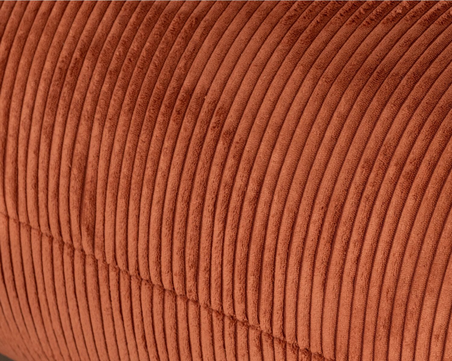 Canapé 3 places en velours côtelé terracotta "Moon" style rétro
