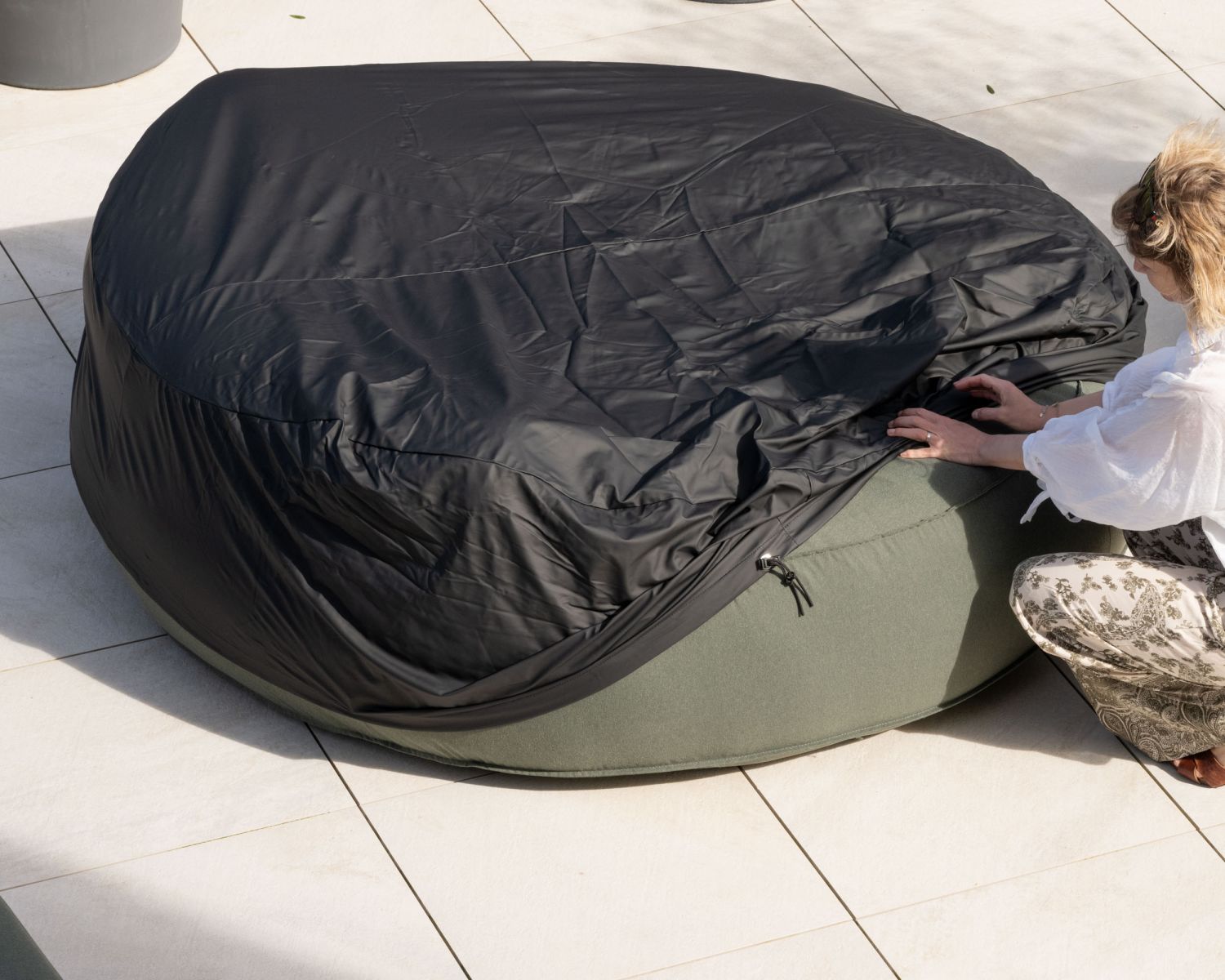 Housse de protection pour bain de soleil rond "Saint tropez"