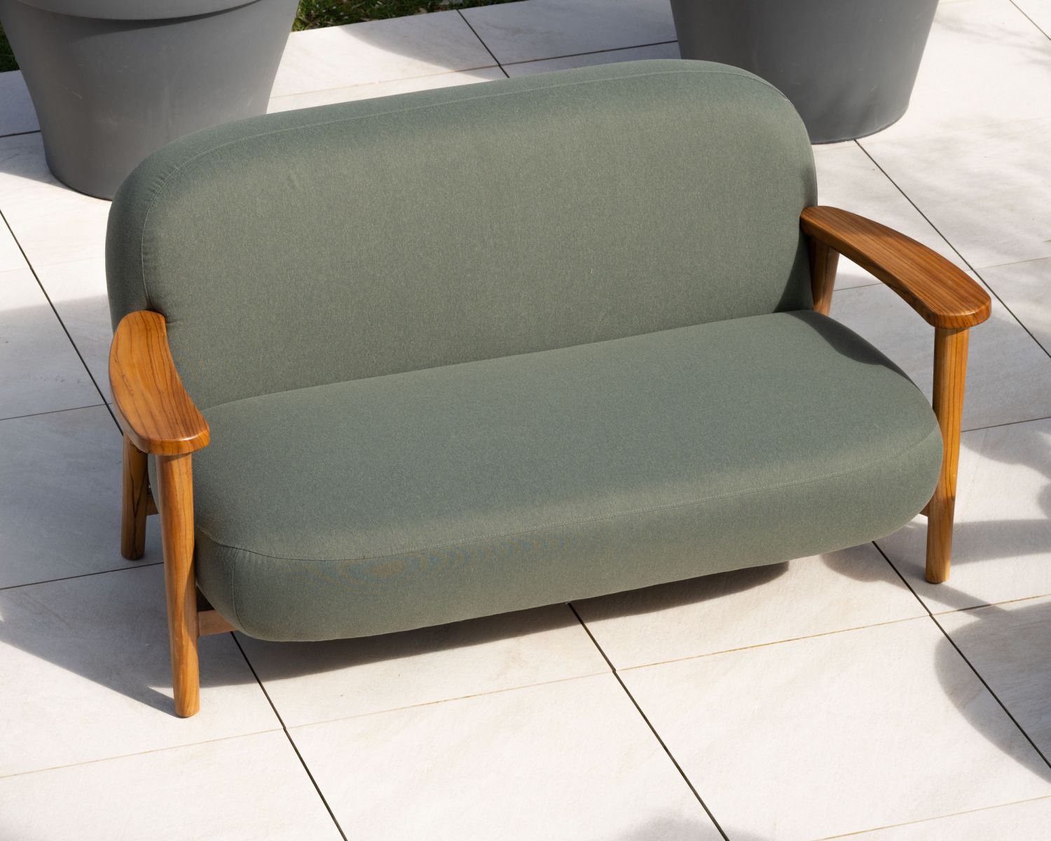 Ensemble de jardin 3 pièces "Aristochair" tissu d'extérieur vert kaki