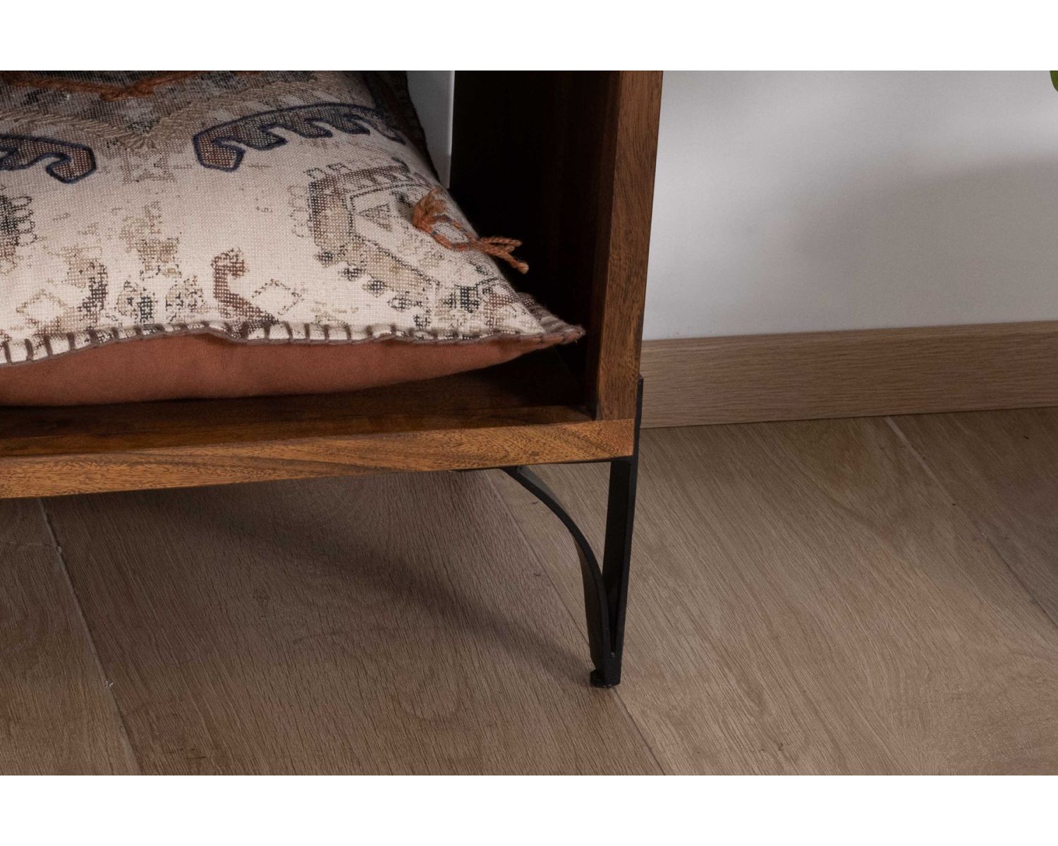 Coussin imprimé motif ethnique "Foreign" coton flammé 45x45 cm