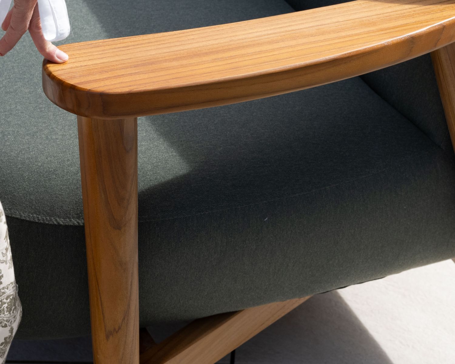 Ensemble de jardin 3 pièces "Aristochair" tissu d'extérieur vert kaki