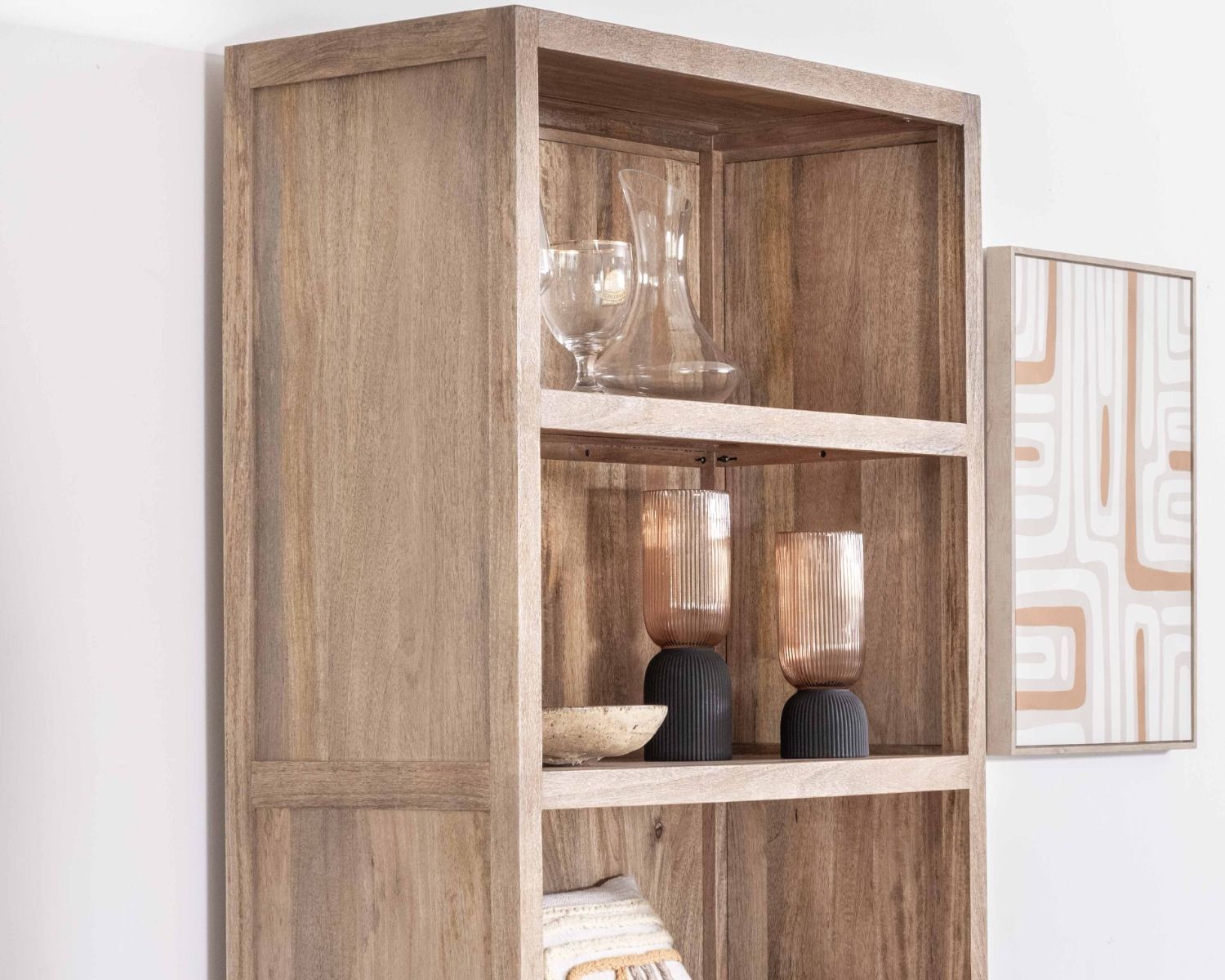 Buffet haut en manguier massif finition sablée largeur 87cm "Maestro"