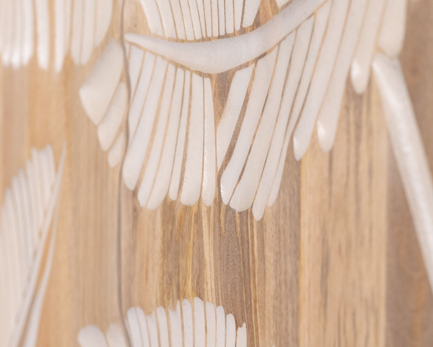 Buffet en manguier décor feuilles de palmier "Pop Vintage" pieds métal doré