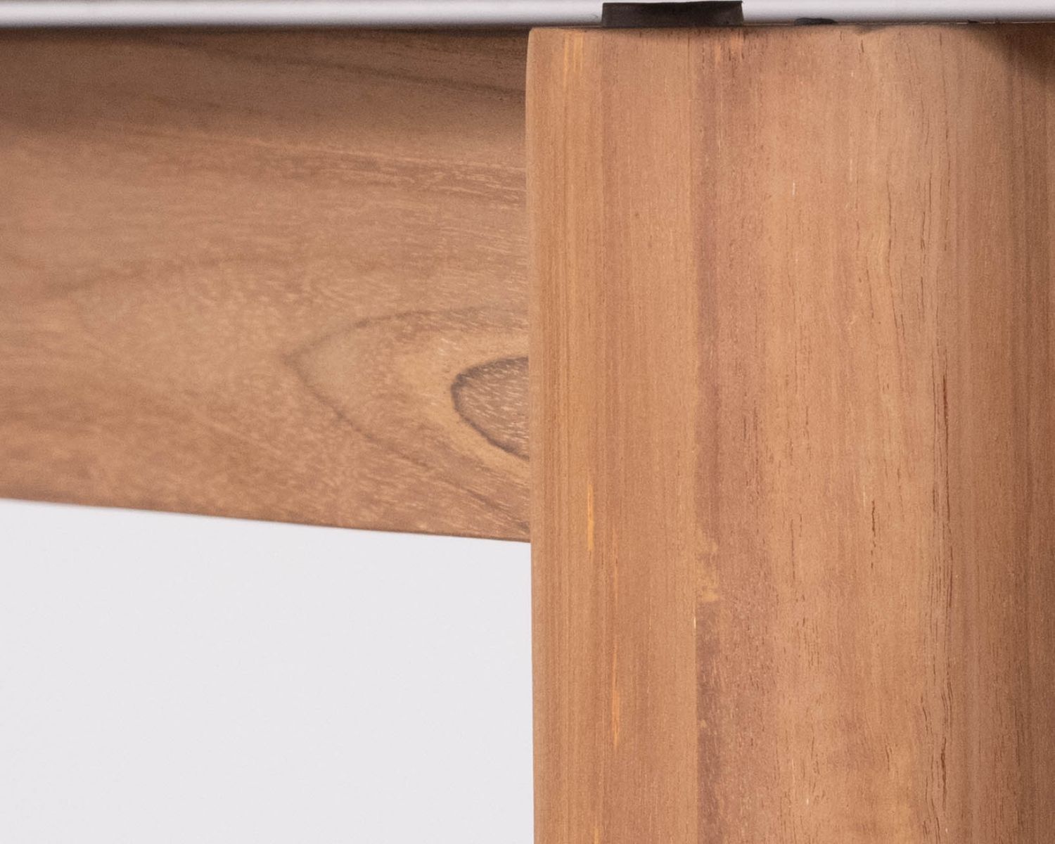 Table de repas 160 cm plateau céramique gris effet béton "Merik" en teck massif