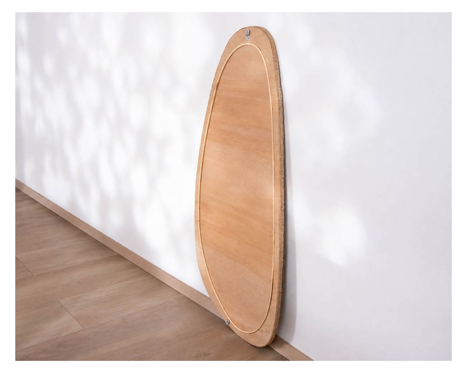 Miroir forme organique avec cadre en cordelette "Solira" hauteur 130 cm