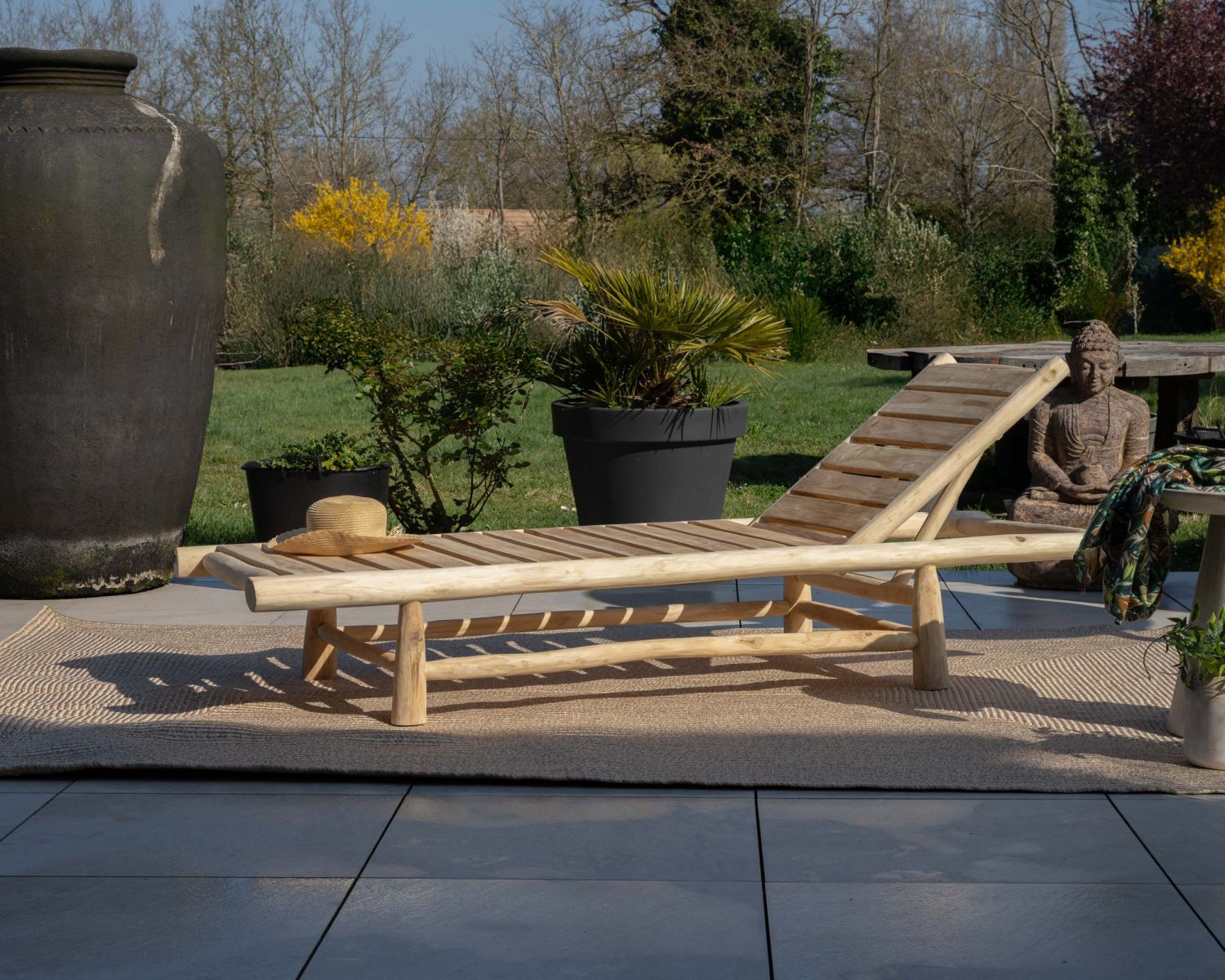 Bain de soleil 1 place design exotique "Sumatra" structure branches