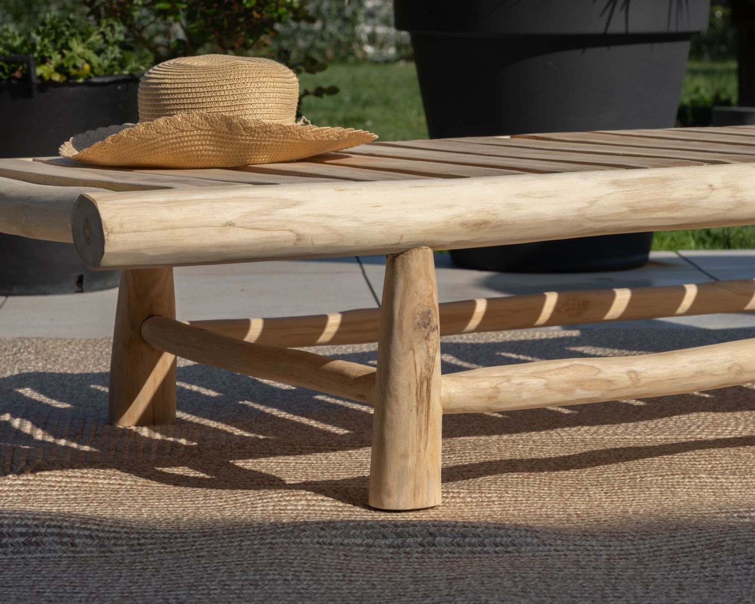 Bain de soleil 1 place design exotique "Sumatra" structure branches