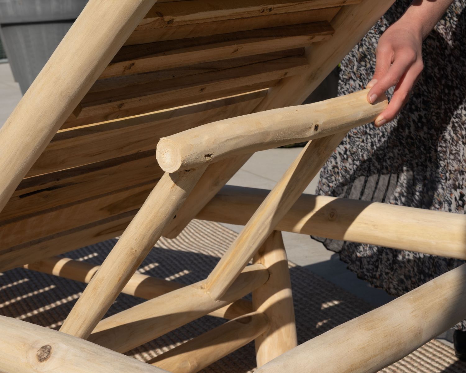 Bain de soleil 1 place design exotique "Sumatra" structure branches