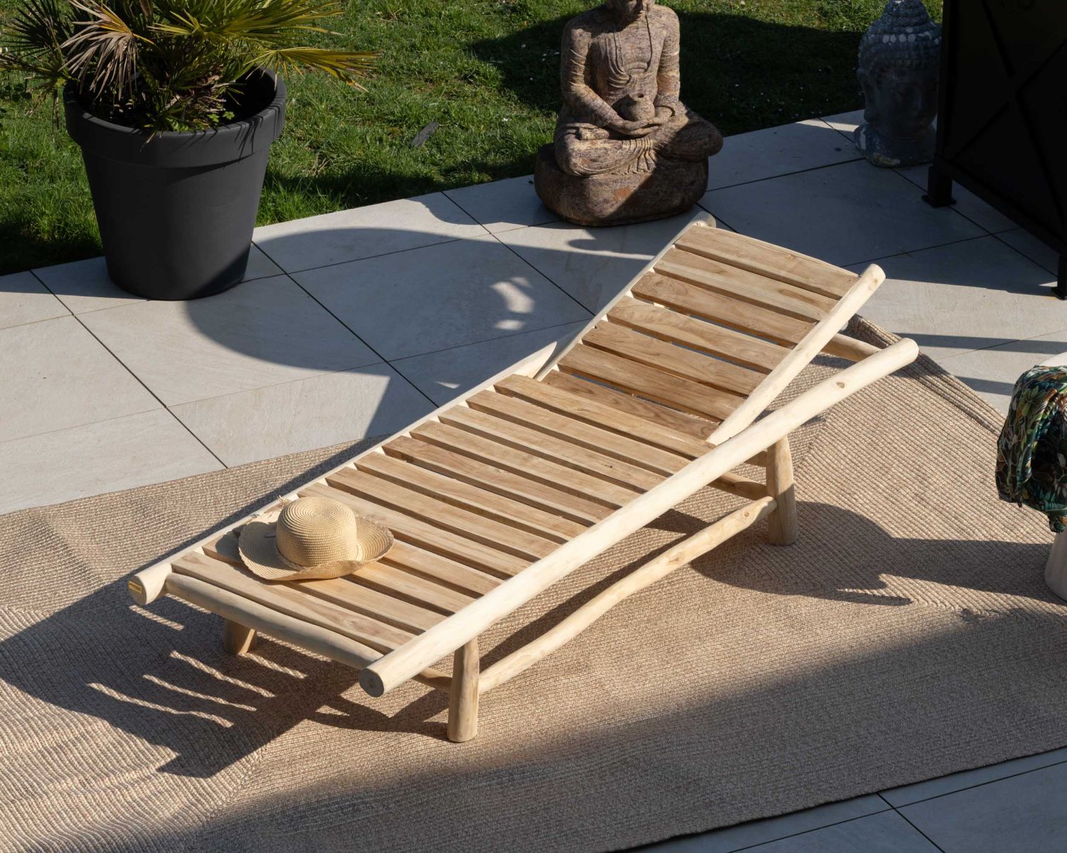 Bain de soleil 1 place design exotique "Sumatra" structure branches