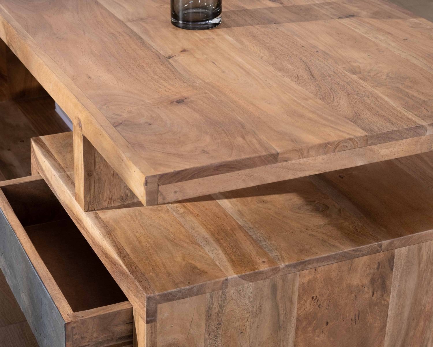 Table de salon contemporaine rectangulaire 120x70cm en acacia massif "Paguera"