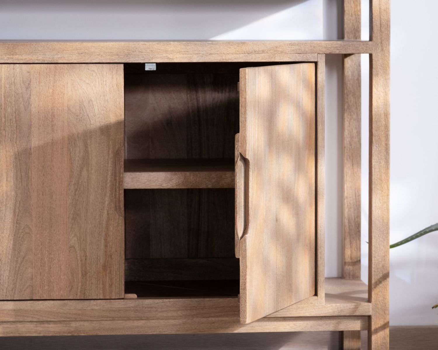 Buffet 4 portes style Japandi en manguier massif "Haya" 200 cm