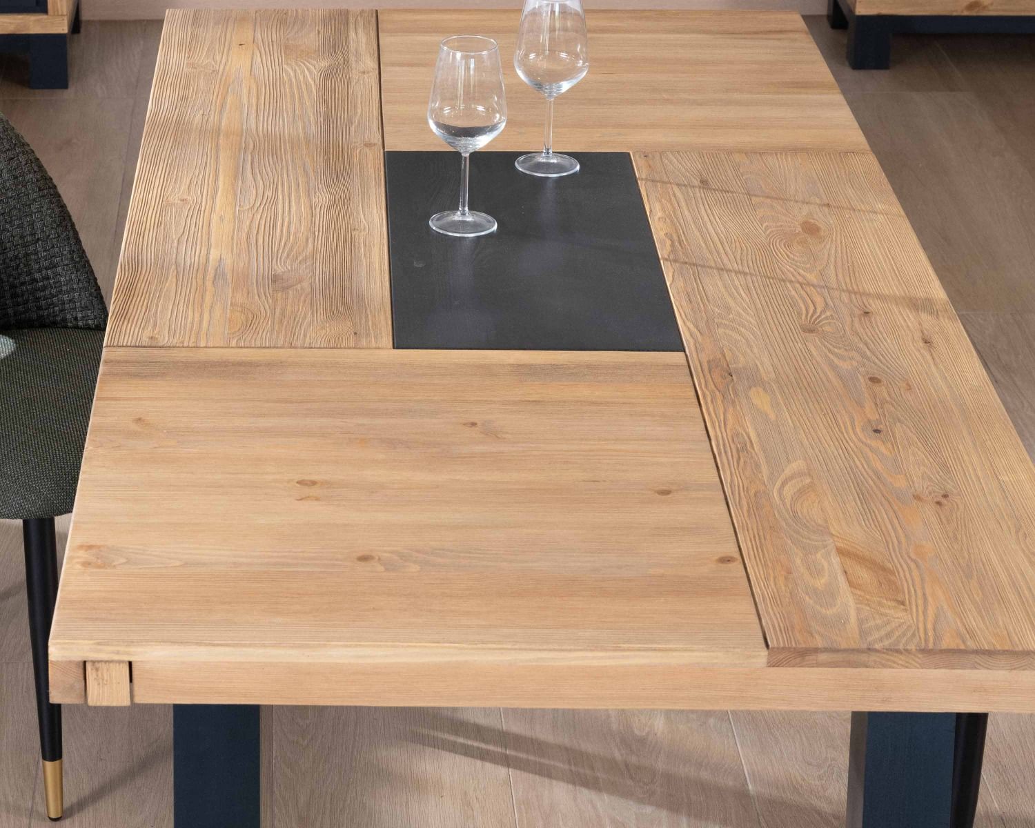 Allonge pour table à manger "Cubo" pin massif brossé 50 cm