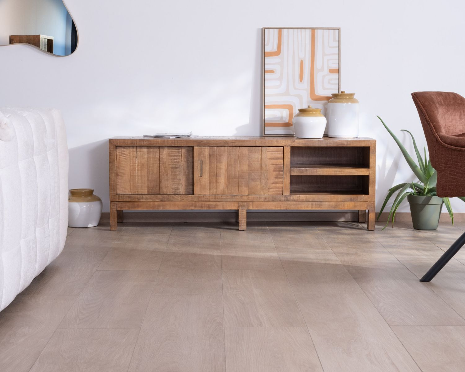 Meuble TV en manguier massif style ethnique chic "Aruna" 