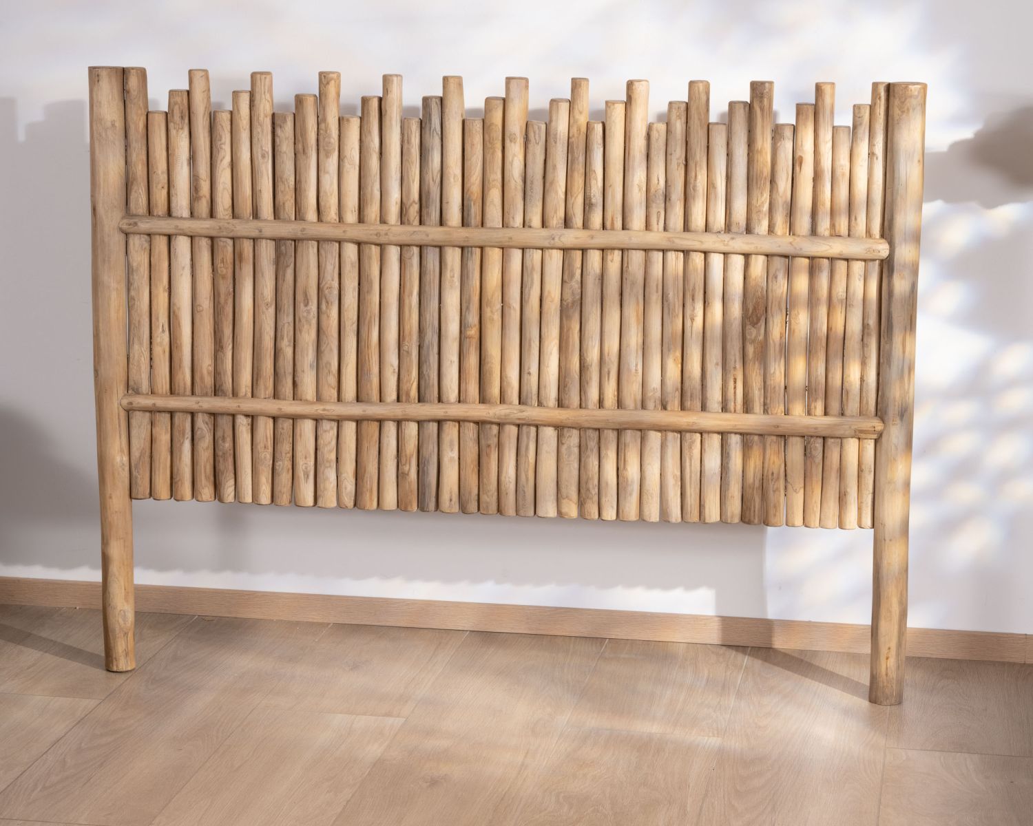 Originale tête de lit 180 cm en branches de teck naturelles "Sumatra"