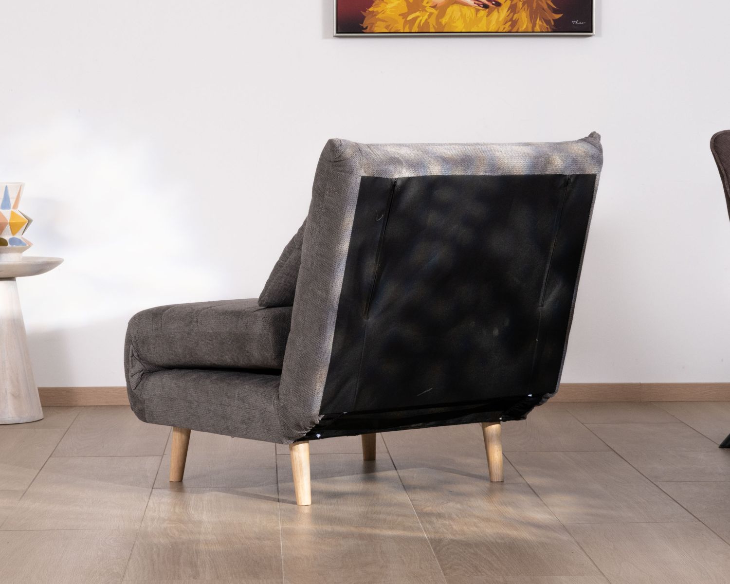 Fauteuil modulable en couchage d'appoint "Folda" en tissu gris