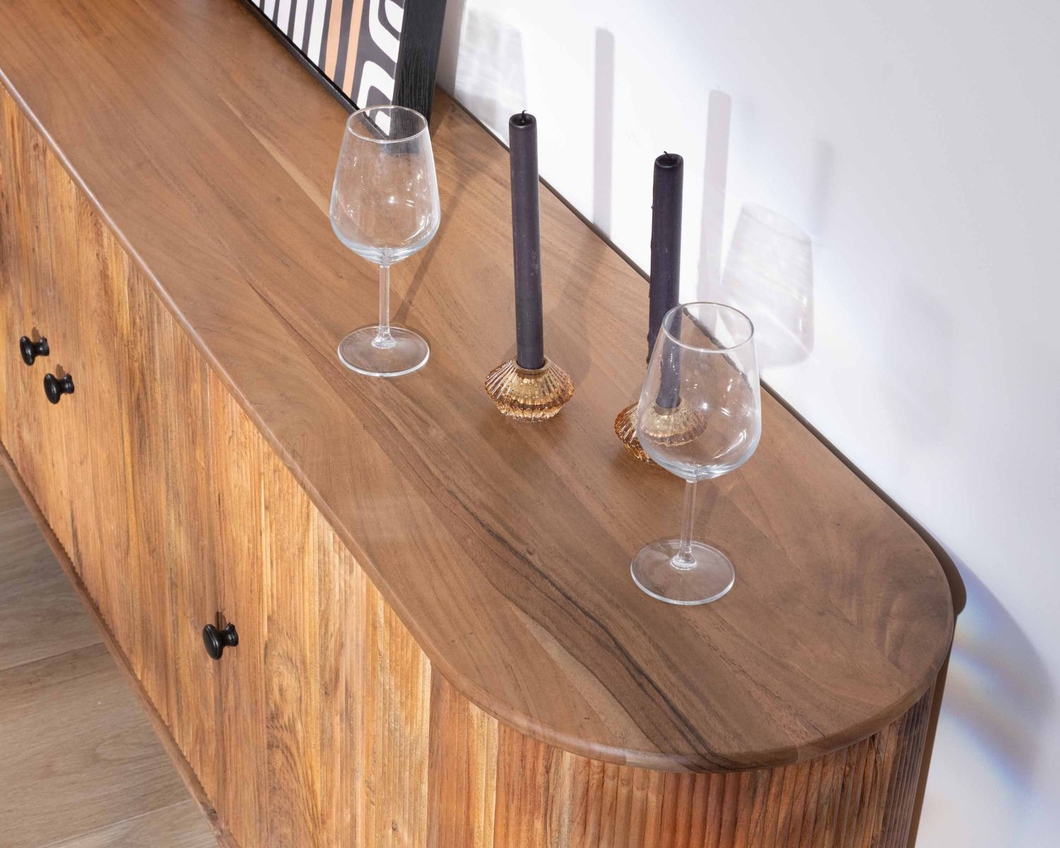 Buffet rétro 3 portes en acacia massif "Boomer" 175 cm