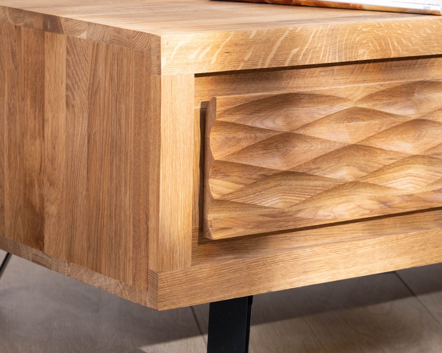 Table basse esprit contemporain zen en chêne huilé 120 cm "Wave"