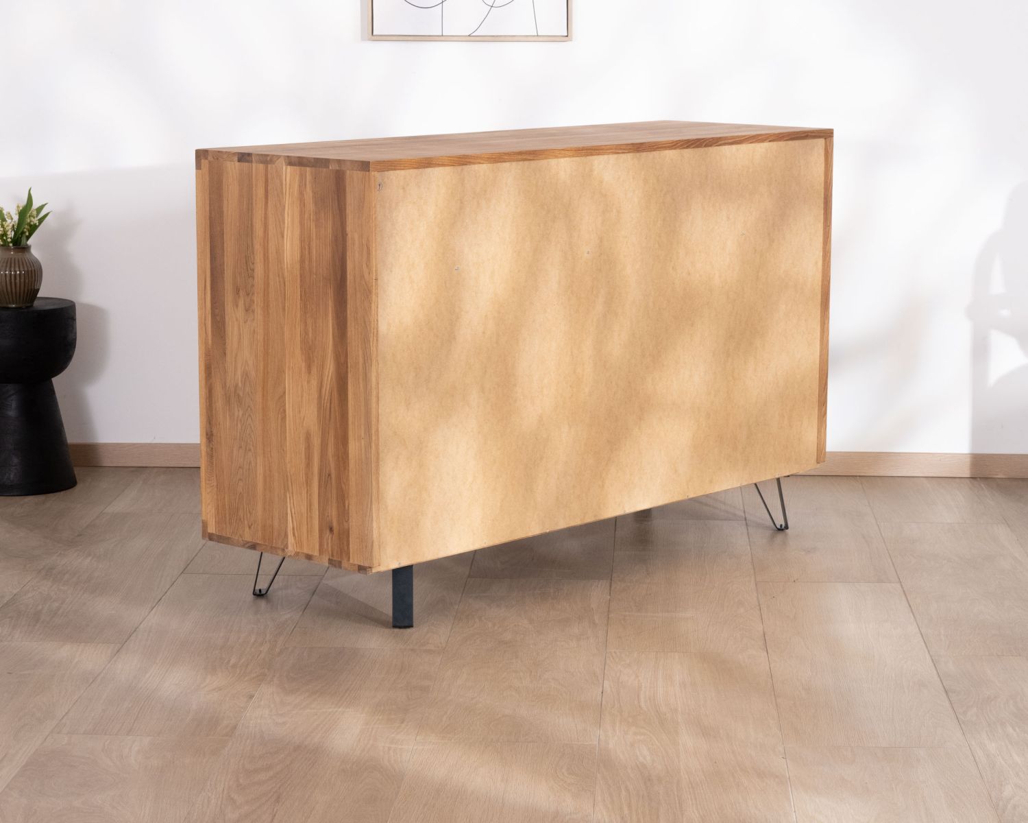 Buffet 3 portes en chêne huilé esprit zen "Wave" 145 cm