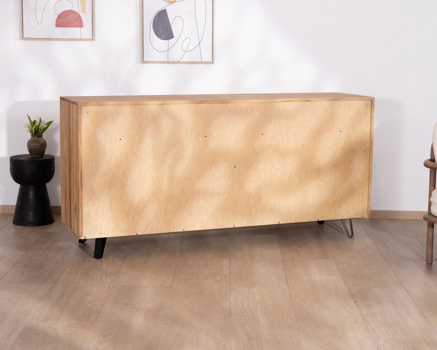 Grand buffet en chêne huilé 190 cm "Wave" esprit contemporain épuré