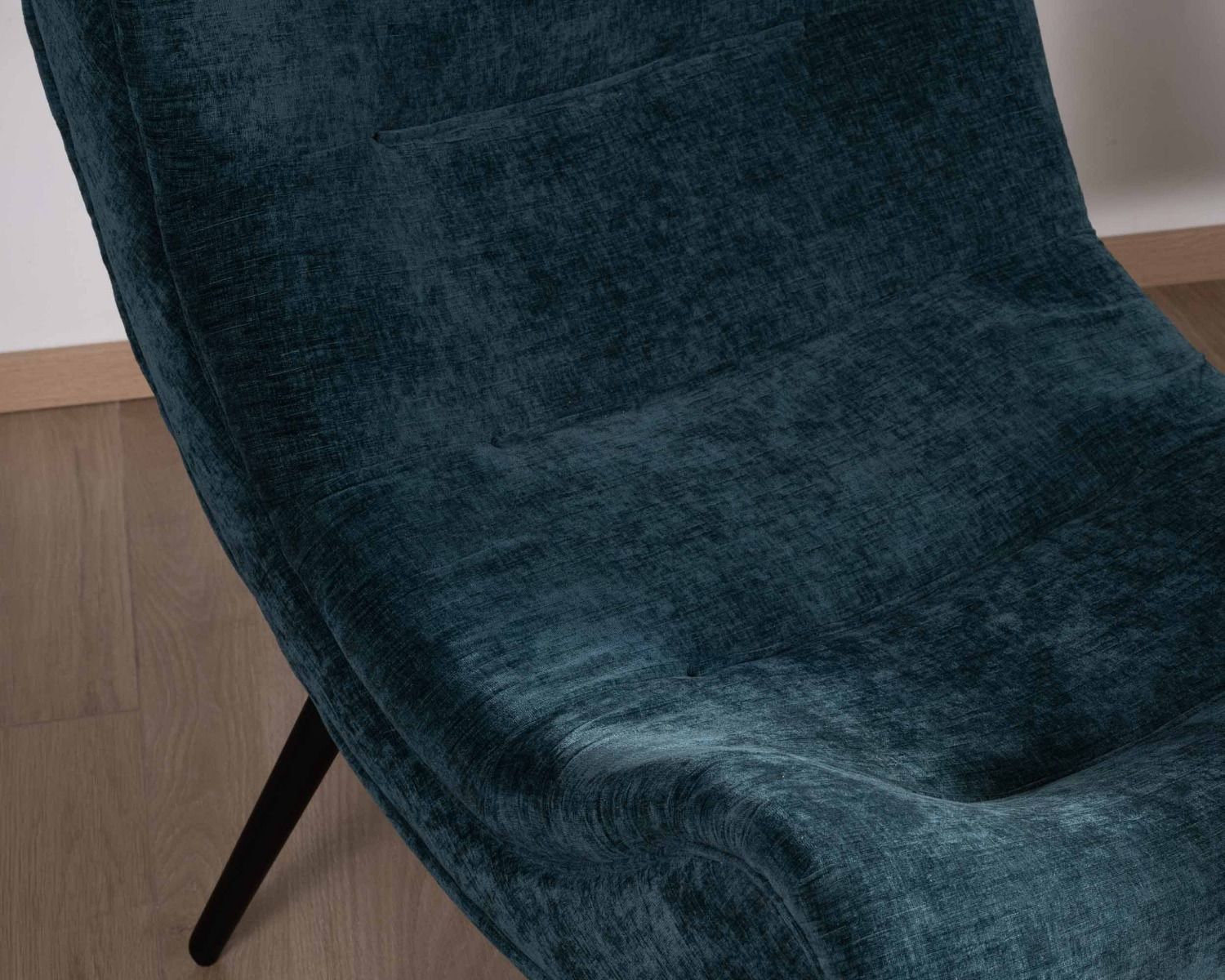 Fauteuil de relaxation avec pouf en tissu bleu pétrole "Caspe"