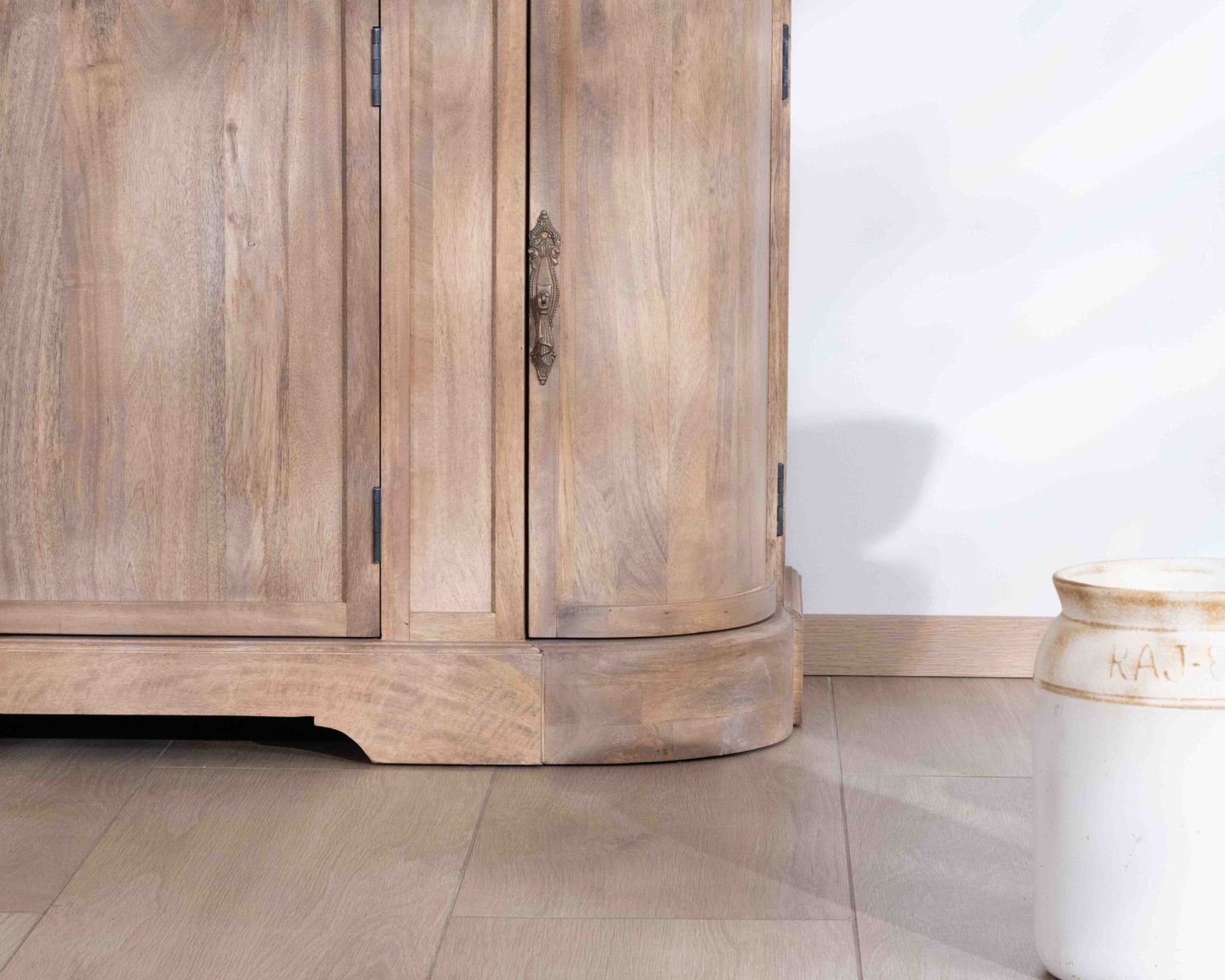 Meuble salle de bain 1 vasque manguier massif quartz blanc "Églantine"