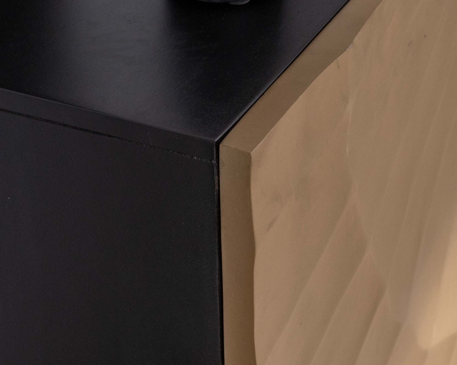 Enfilade 4 portes dorée et noire "Pop Vintage" métal et bois massif