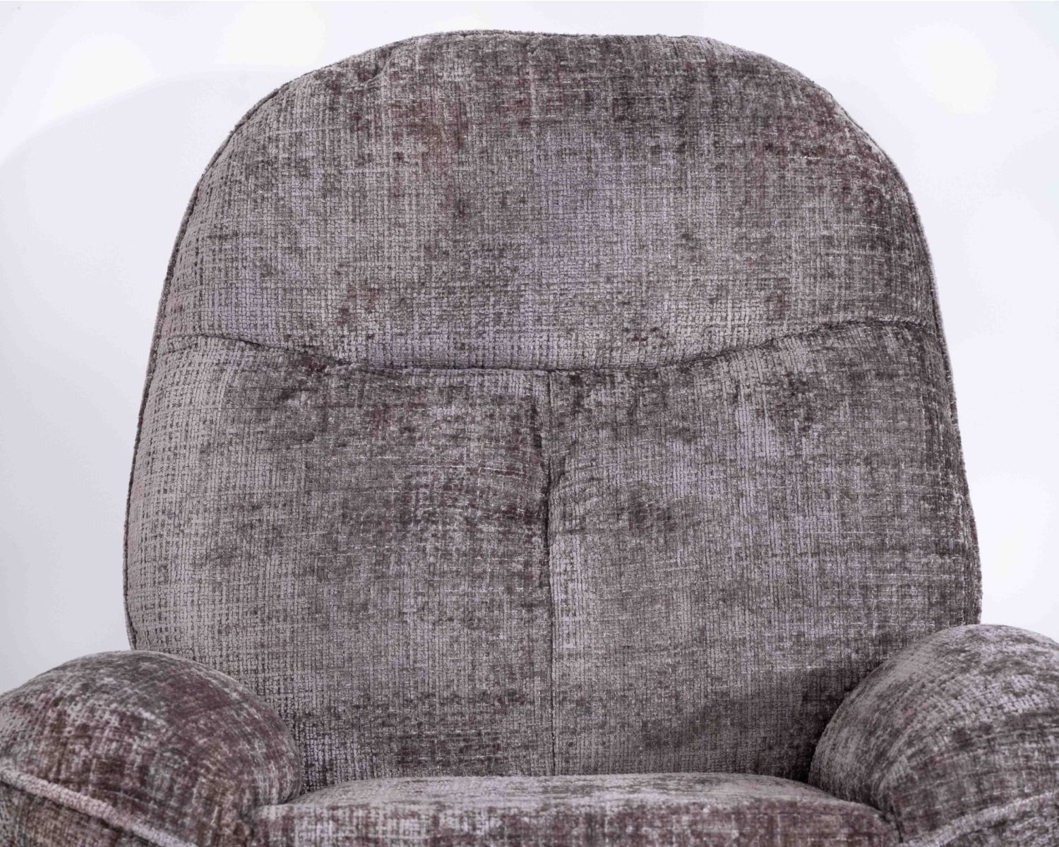 Fauteuil confort gris cendré esprit rétro avec repose-pieds "Branson" pivotant 360°