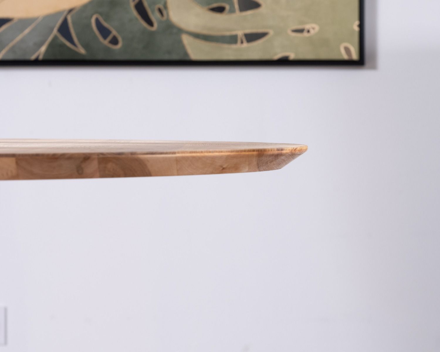 Table à manger ronde 120 cm extensible en chêne massif blanchi "Lana"