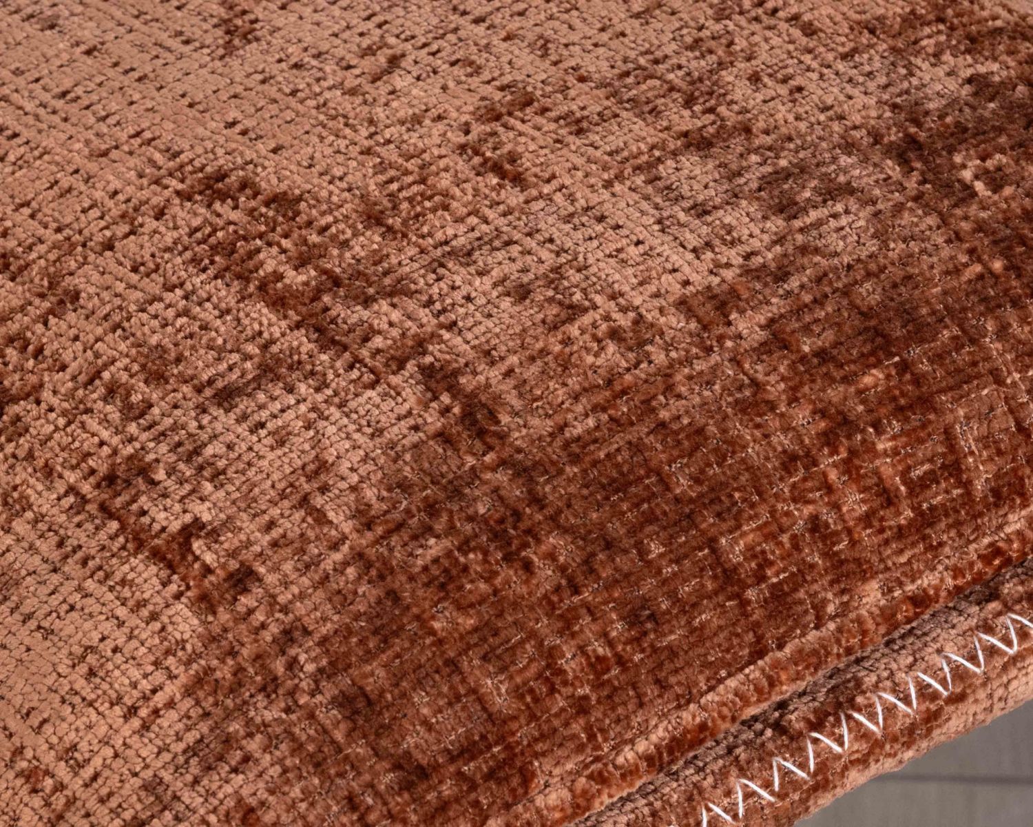 Fauteuil de relaxation avec pouf en tissu doux terracotta "Branson" pivotant 360°