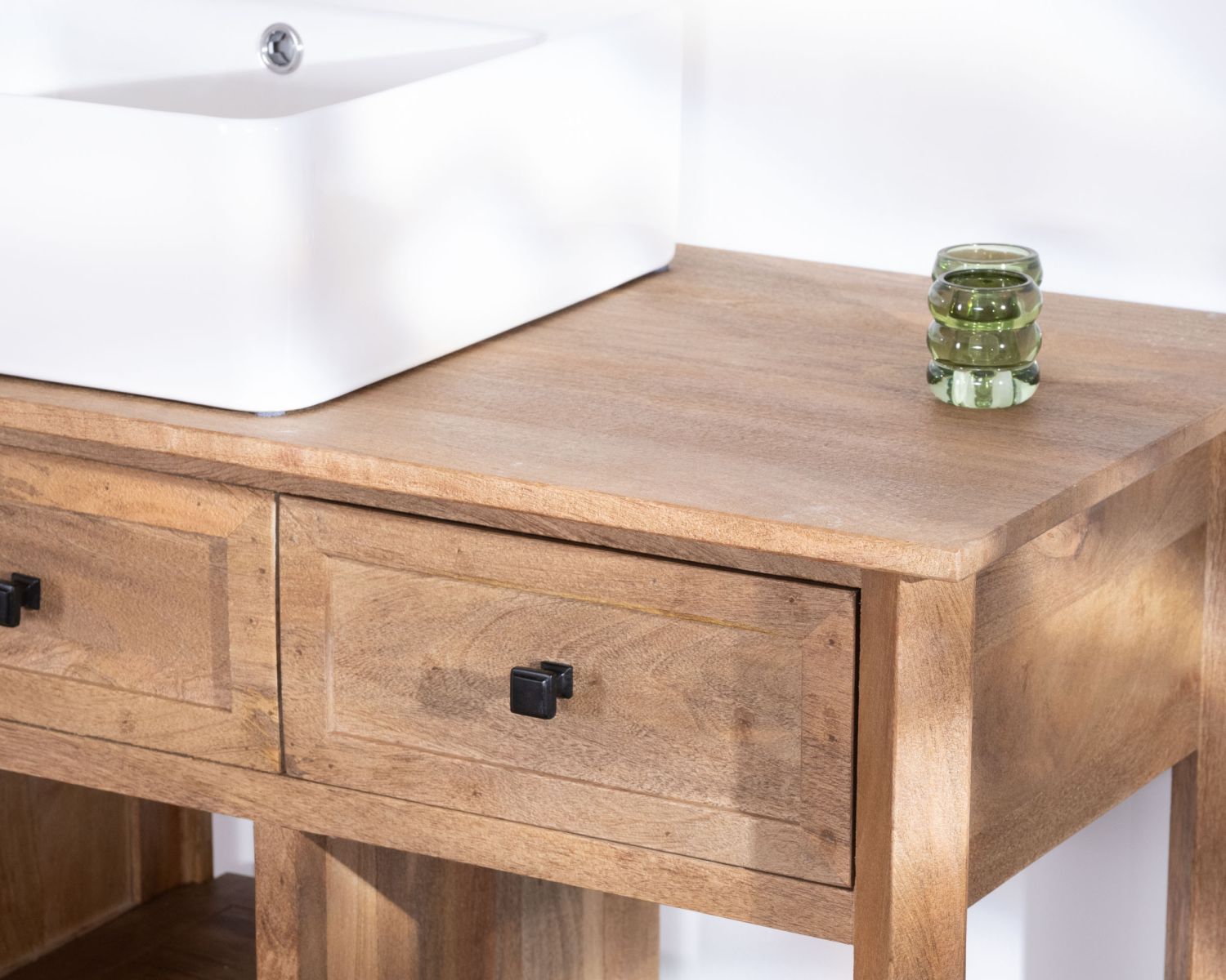 Meuble avec vasque simple à poser 120 cm "Maestro" en manguier