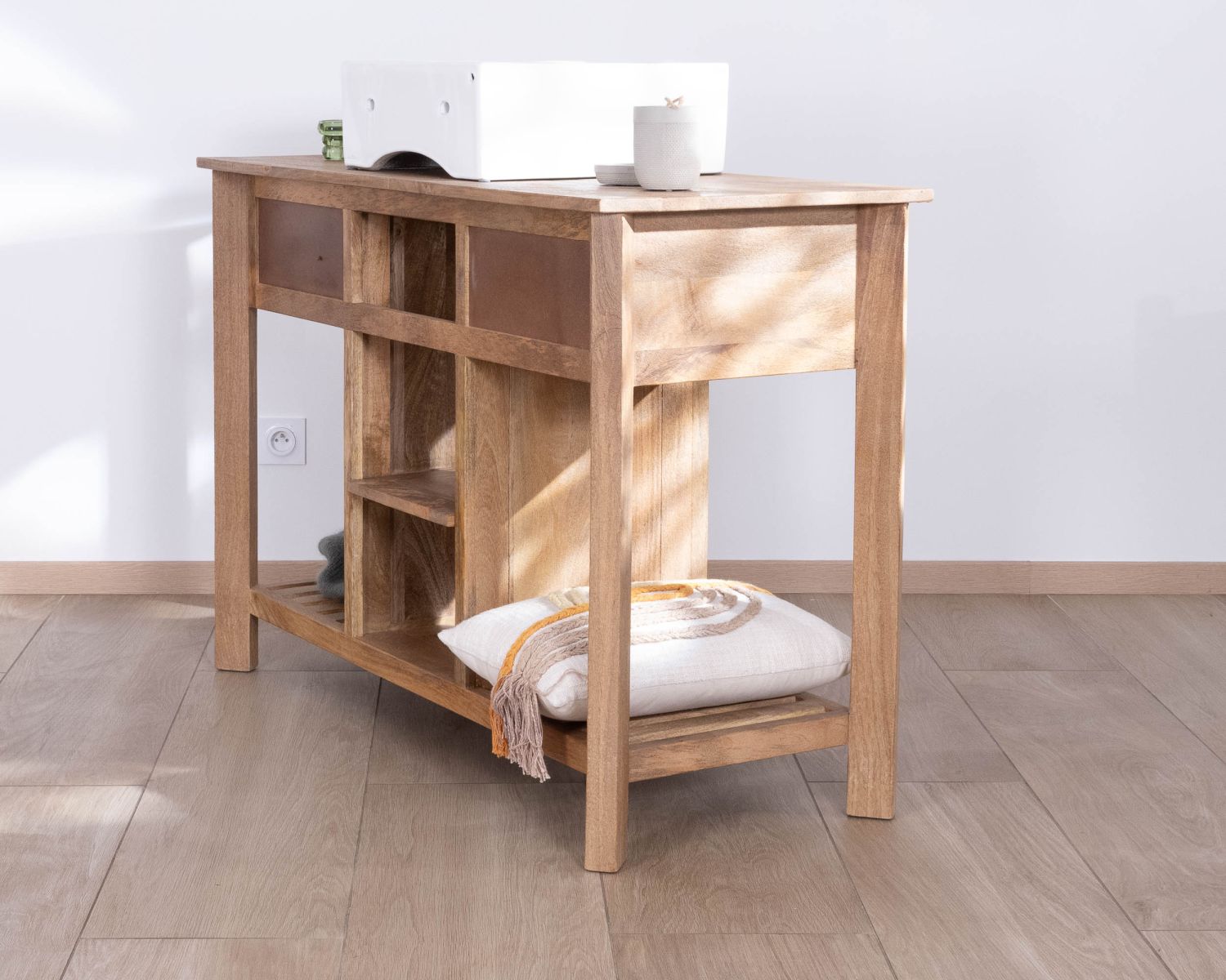 Meuble avec vasque simple à poser 120 cm "Maestro" en manguier