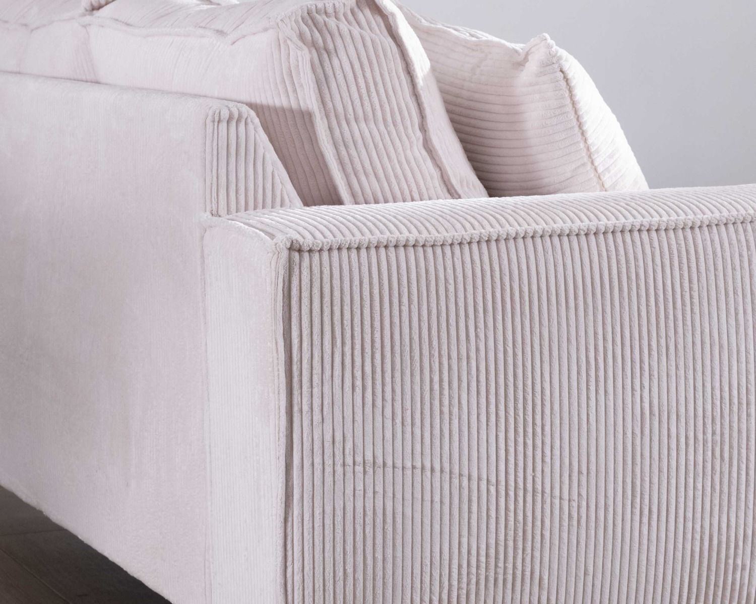 Canapé confort 3 places en velours blanc "Pueblo"