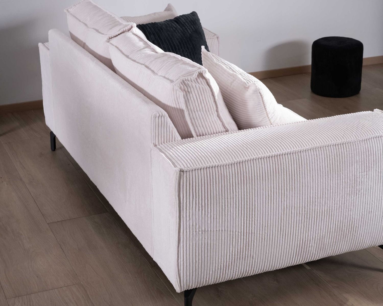 Canapé confort 3 places en velours blanc "Pueblo"