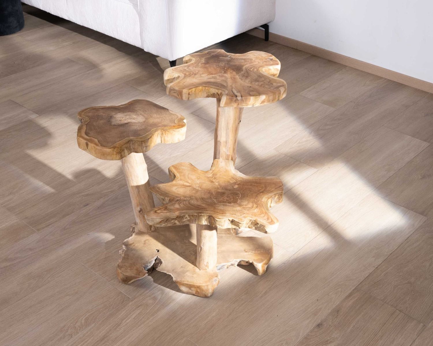 Support porte-plantes à 3 niveaux en teck recyclé "Farmer"