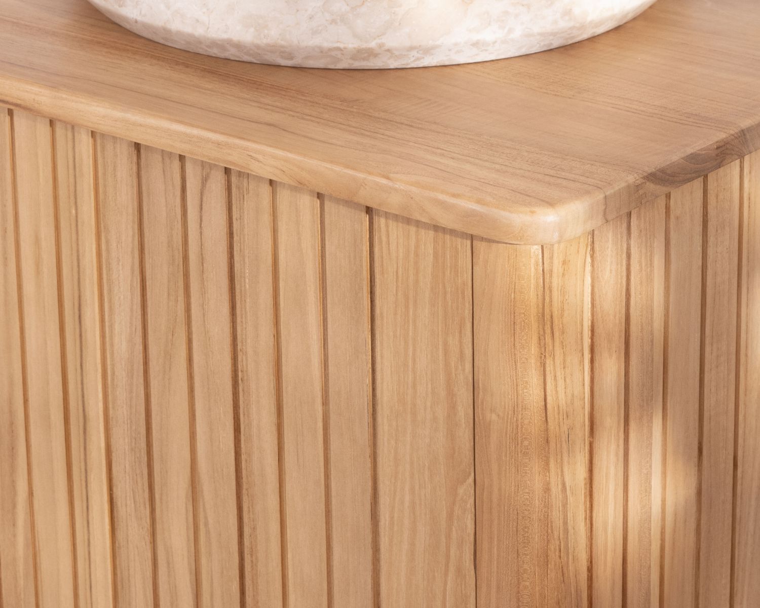 Meuble sous vasque double en teck design rétro "Aloha" 140 cm