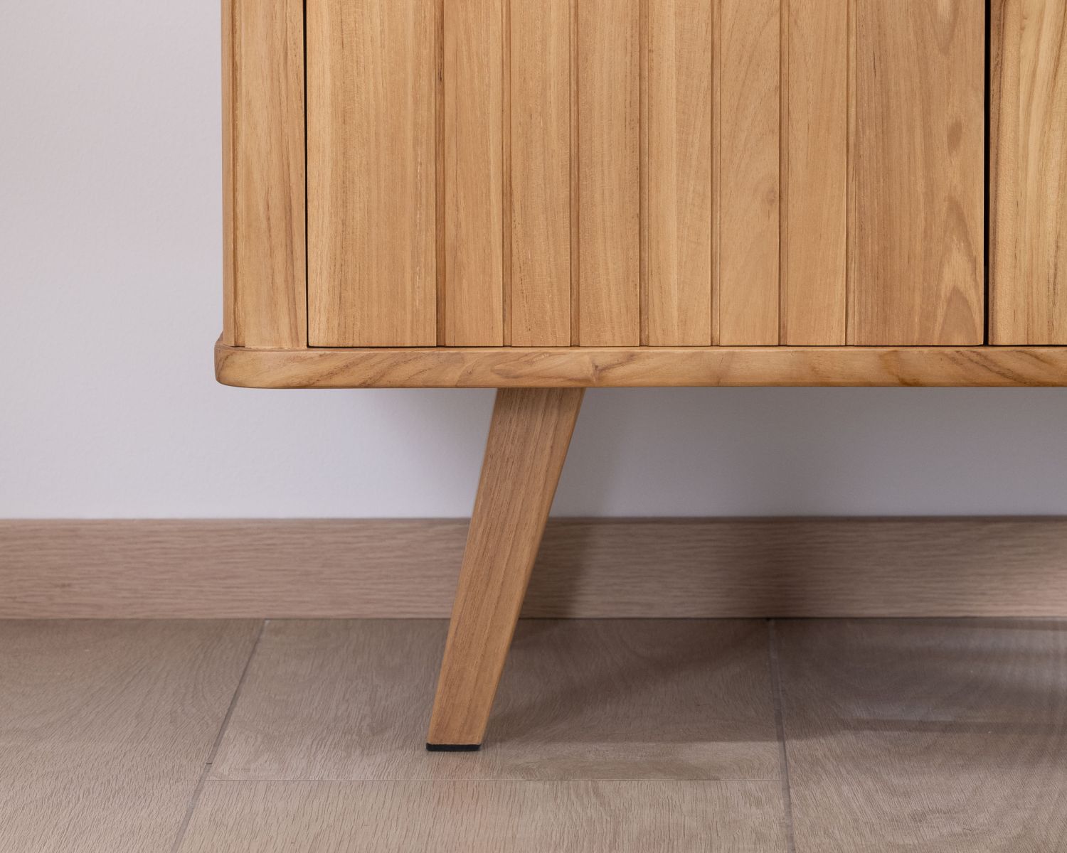 Meuble sous vasque simple design rétro en teck "Aloha" 80 cm