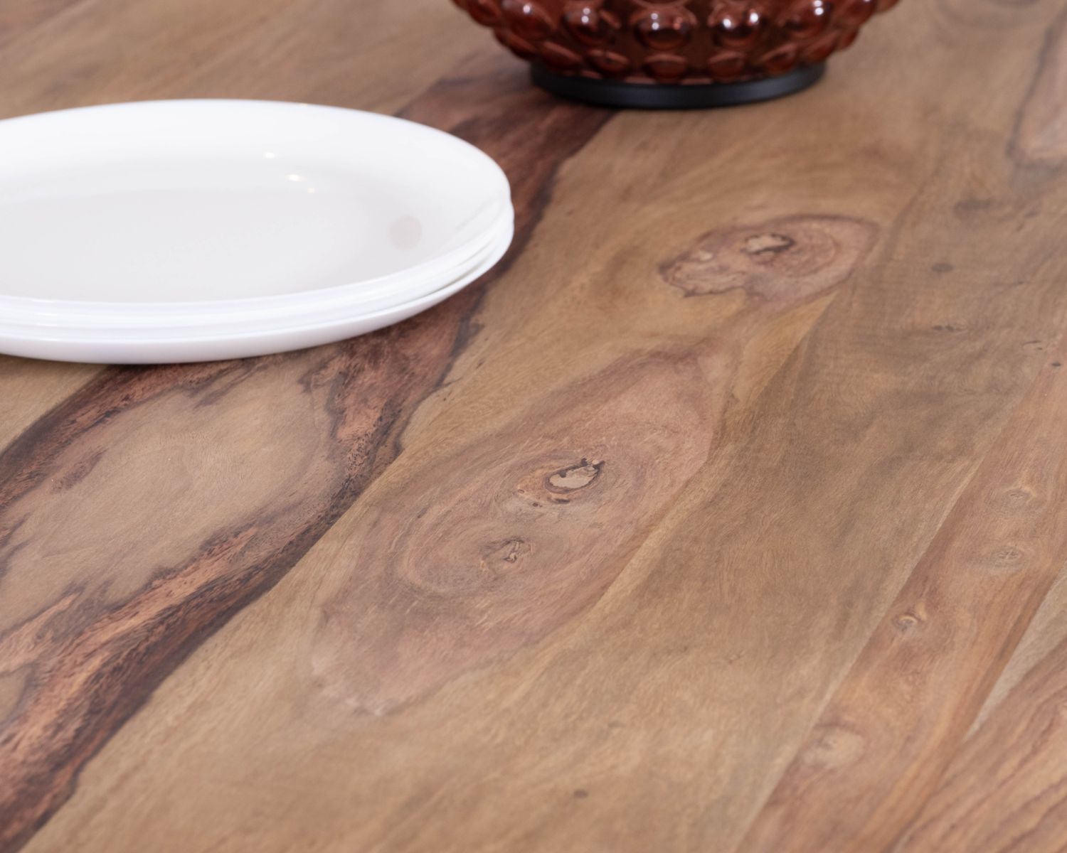 Table de repas 180 cm plateau naturel et pieds croix "Enoa" 100% palissandre