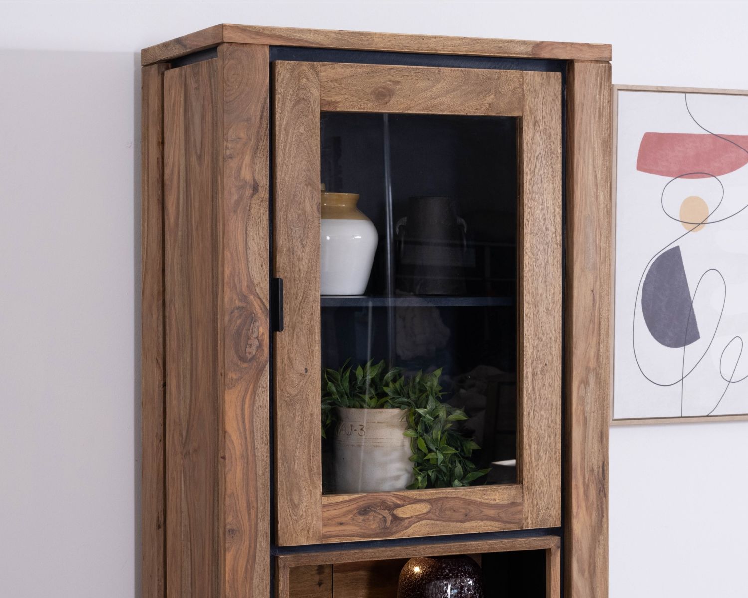 Colonne vitrée en palissandre "Enoa" avec rétroéclairage