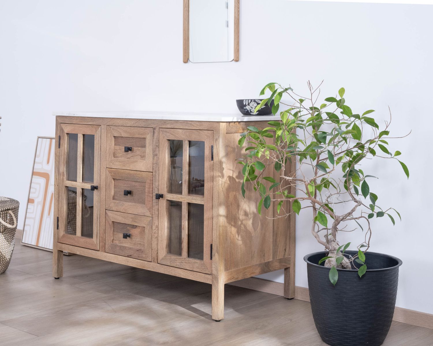 Meuble de salle de bain simple vasque 120 cm "Maestro" en manguier