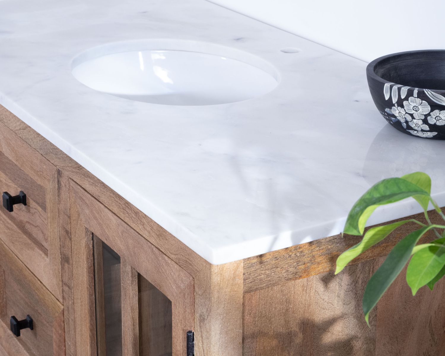 Meuble de salle de bain simple vasque 120 cm "Maestro" en manguier