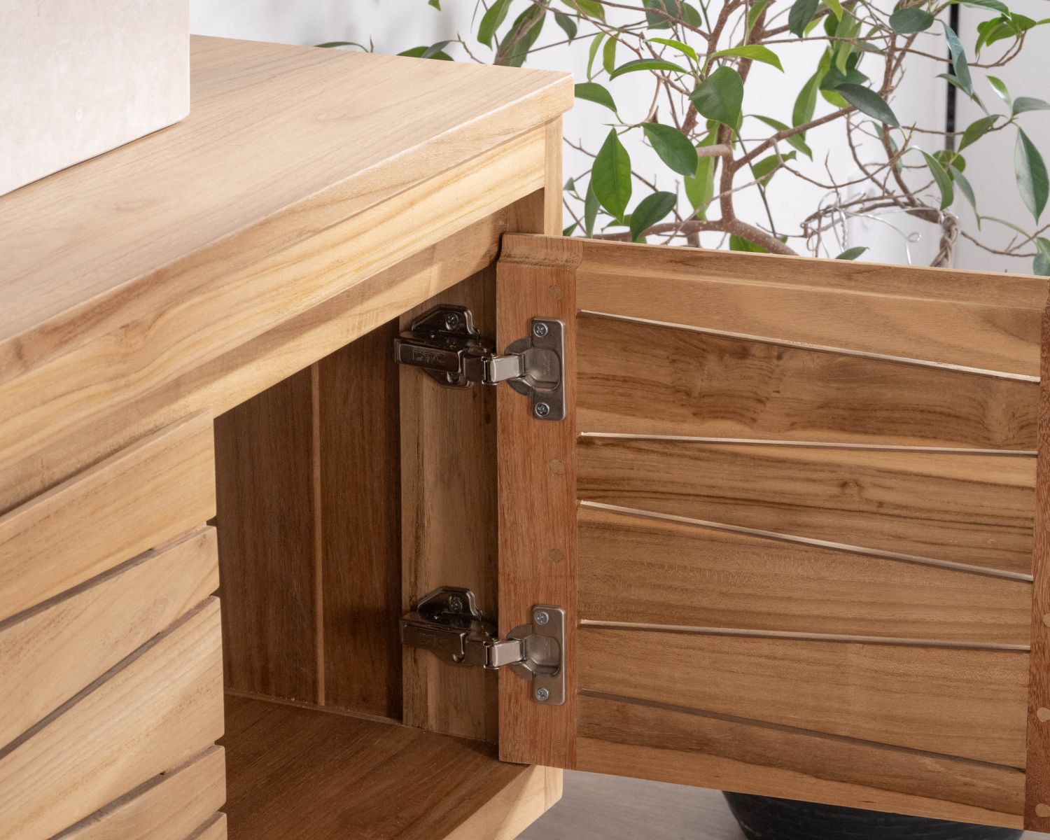 Meuble suspendu en teck pour vasque à poser "Moho" 80 cm